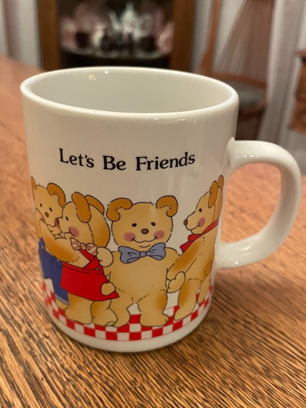 Let's Be Friends Teddy Bear Themed Coffee Cup Mug 11 ounces